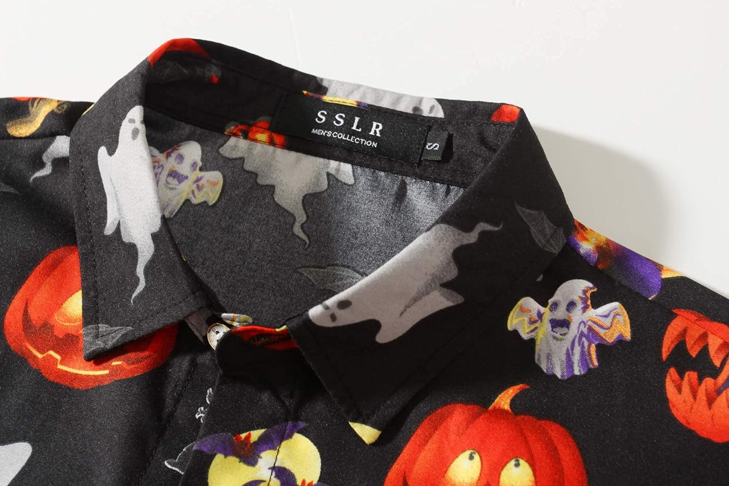 Mens Halloween Shirt, Short Sleeve Pumpkins Shirts Button down Light Weight Causal