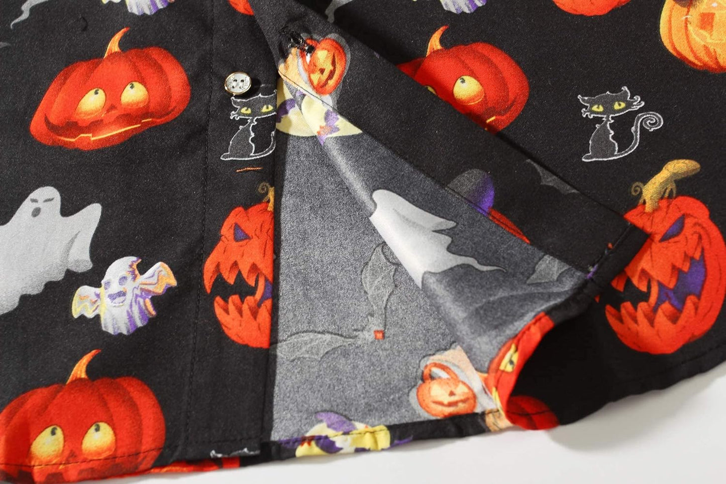 Mens Halloween Shirt, Short Sleeve Pumpkins Shirts Button down Light Weight Causal